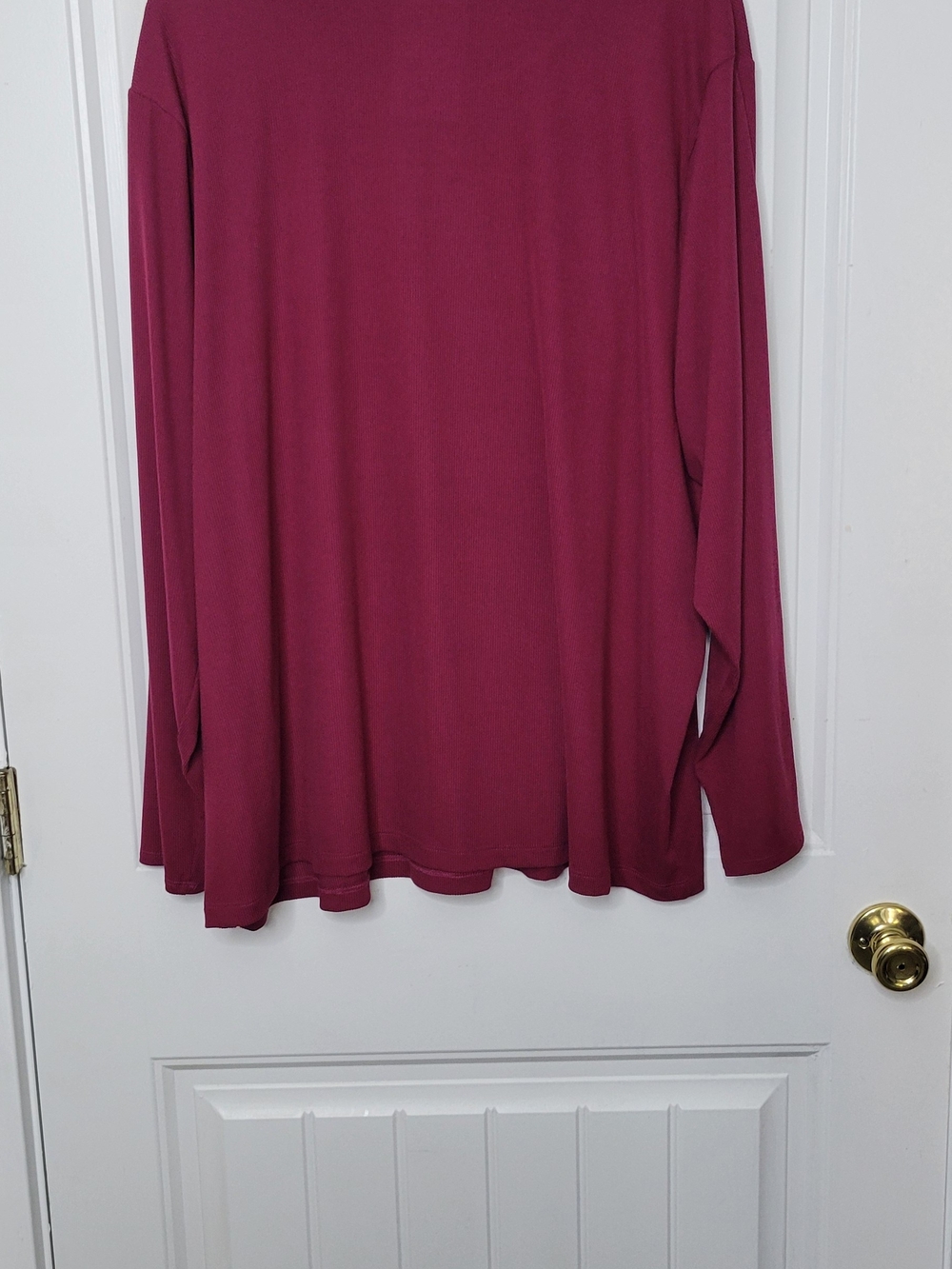 Nine West Long Sleeve Crewneck Top in Wine - Picture 5 of 5